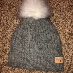 Britt's Knits Grey Winter Hat with Pompom